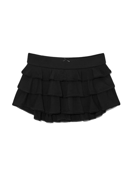 スカート GLOWNY GIRLFRIEND RUFFLE MINI SKIRT GLOWNY グロウニー FW24 GIRLFRIEND LACE RUFFLE MINI SKIRT