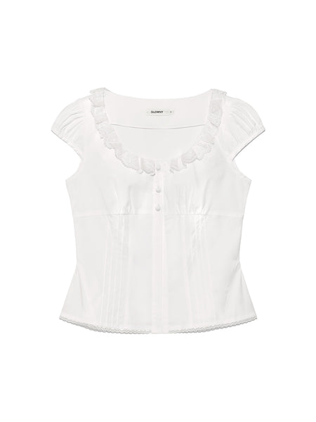 【完売】GLOWNY LILY PUFF BLOUSE TOP WHITE a2c151200996efeda5e04858f5e898